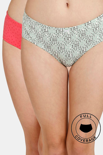 Buy Rosaline Low Rise Full Coverage Hipster Panty (Pack of 2) - Assorted